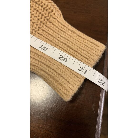 Banana Republic M Heavy Rib Knit Cotton Sweater Tan Minimalist Winter - Picture 7 of 8